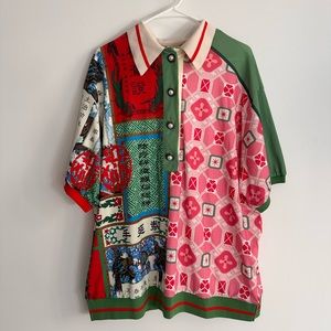 MUKZIN Spring New Personality Design Loose Lapel Polo Shirt